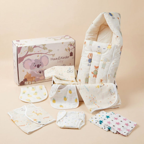 Box Of Love Baby EssentialsI Perfect Baby Shower Gift Pack I – Jungle Joy Edit (Pack of 10)