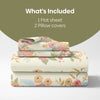Vintage Peony 100% Combed Cotton 144 TC King Flat Bedsheet