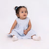 100% Cotton Bowlet Frock With Blommer- Blue and White