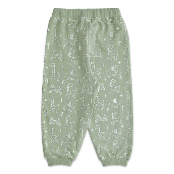 100% Cotton Full Length Boy Joggers, Green