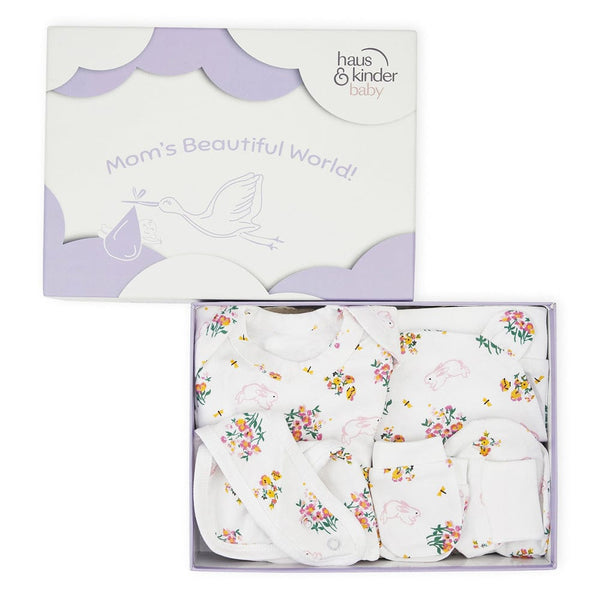 Hippity Hop 100% Cotton Adorable Attire Gift Set Pack of 5 0 - 3 Months