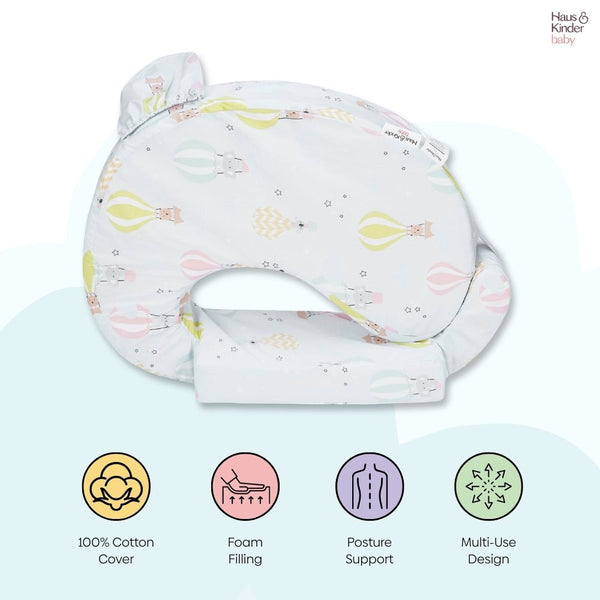 Hot Air Balloon Feeding Pillow - Posture Support With Pocket 0-12 month