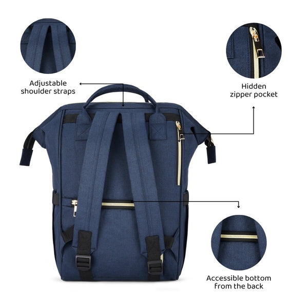 Navy Chic Diaper Bag Backpack (Capacity - 20L)