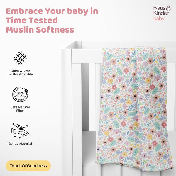 Citrus groove Collection 100% Cotton Muslin Swaddle Pack Of 3 | 0 to 3 Months