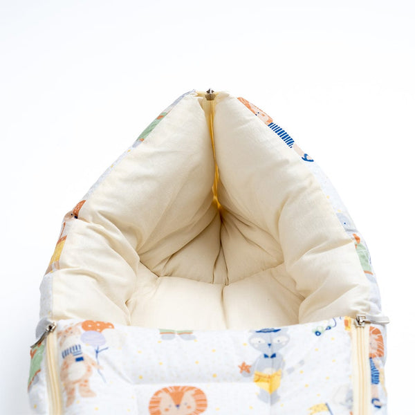 Jungle Party 100%Cotton Carrier Nest cum sleeping bag 0 - 3 Months Lightweight