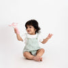 Mint Meadow Muslin Dungaree Romper Set- Mint Green