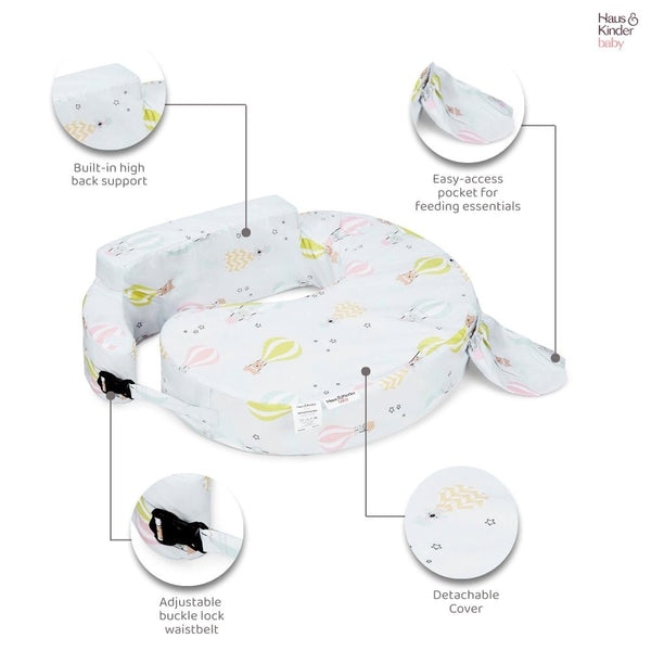 Hot Air Balloon Feeding Pillow - Posture Support With Pocket 0-12 month