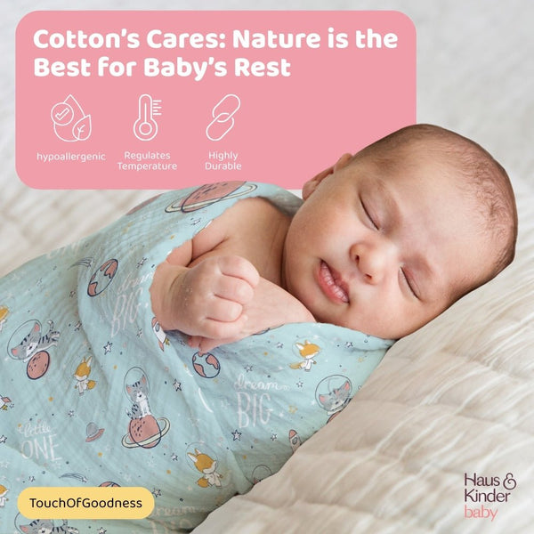 Oasis Collection 100% Cotton Muslin Swaddle Pack Of 3 | 0 to 3 Months