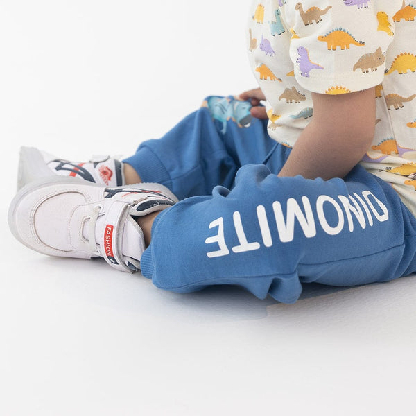100% Cotton Half Sleeve Boy Lounge Sets, Blue-White