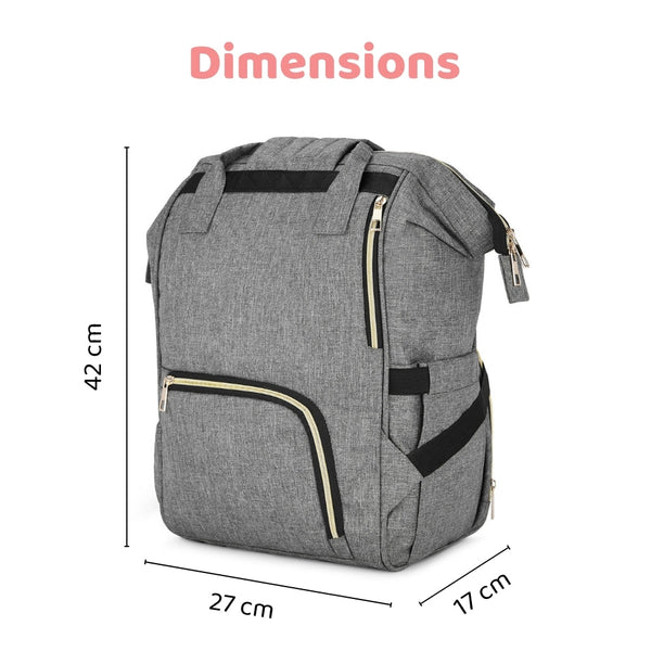 Grey Chic Diaper Bag Backpack (Capacity - 20L)