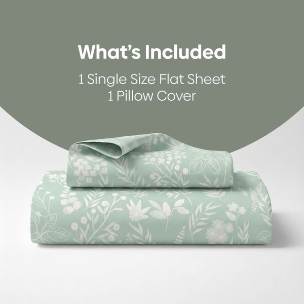 Silver Meadow Bloom Single Flat Size Bedsheet, 186 TC