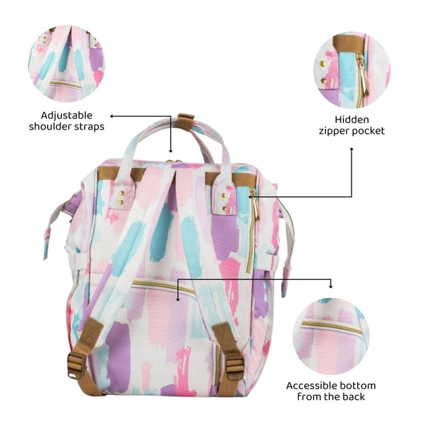Color Splash, Art on Canvas - Chic Diaper Bag Backpack for New Moms