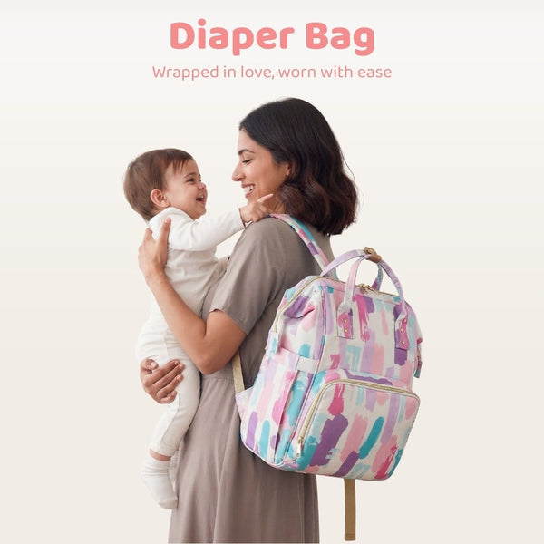 Color Splash, Art on Canvas - Chic Diaper Bag Backpack for New Moms