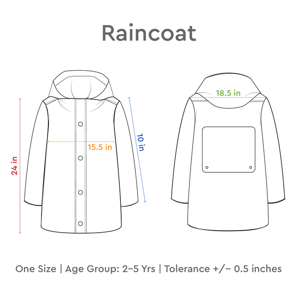 Clear Sky Kids Raincoat with inbuilt Backpack Extension, Clear Blue (2-5Y)