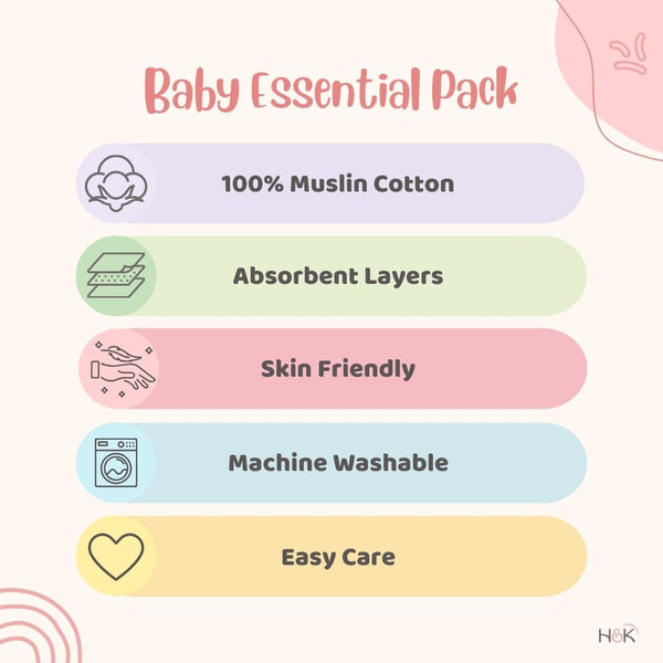 Vitamin Sea 100% Cotton Baby Essentials pack 0-4 Months