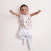 100% Cotton Muslin Vest Pack of 2 - Woodland Animal & Elephant