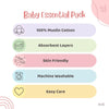 Hippity Hop 100% Cotton Baby Essentials pack 0-4 Months