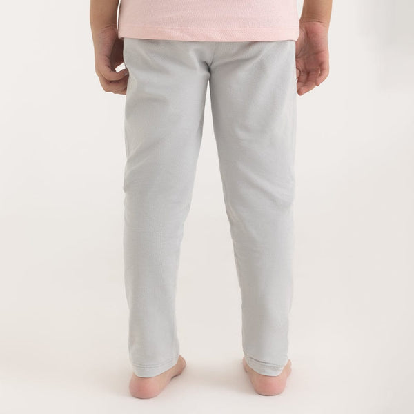 100% Cotton Full Length Girl Leggings, Grey
