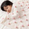 Bubblegum Pom Pom 100% cotton knitted Summer AC blanket 0 - 3 years