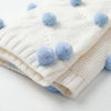 Whimsical Pom Pom 100%cotton knitted Summer AC blanket 0- 3 years