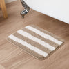 Plush Microfiber Stripe Bathmat, Beige