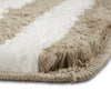 Plush Microfiber Stripe Bathmat, Beige