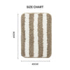 Plush Microfiber Stripe Bathmat, Beige