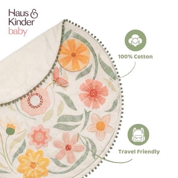Buttercup Bloom 100% Cotton poplin Baby Activity Mat 0- 2 years