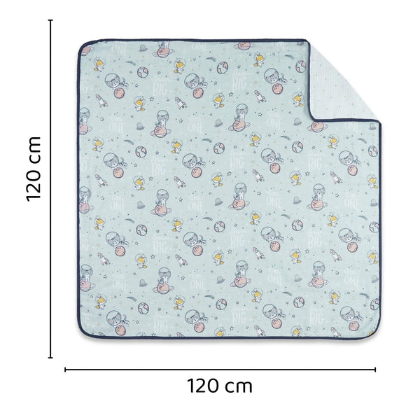 Spacewalk 100% Cotton Muslin Reversible Blanket for New Born Baby| 0-2 Years