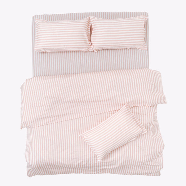 Momoiro Stripe 100% Cotton Double Bedsheet, 186TC