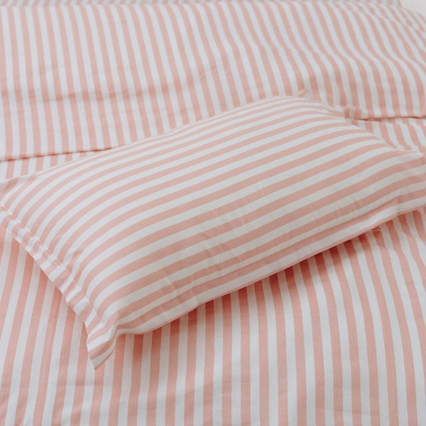 Momoiro Stripe 100% Cotton Double Bedsheet, 186TC