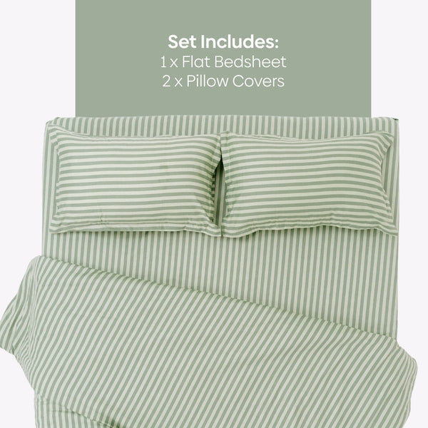 Tokiwairo Stripe, 100% Cotton King Size Bedsheet, 186 TC