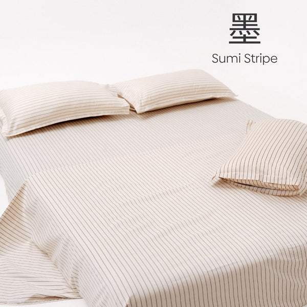 Sumi Stripe 100% Cotton Double Bedsheet, 186TC