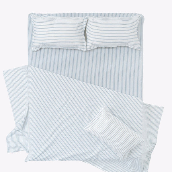 Ruri Stripe 100% Cotton Double Bedsheet, 186TC