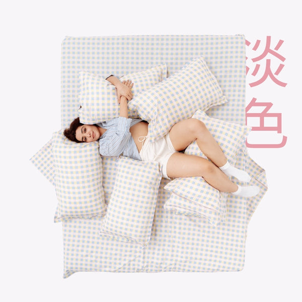 Awairo Check 100% Cotton Double Bedsheet, 186TC