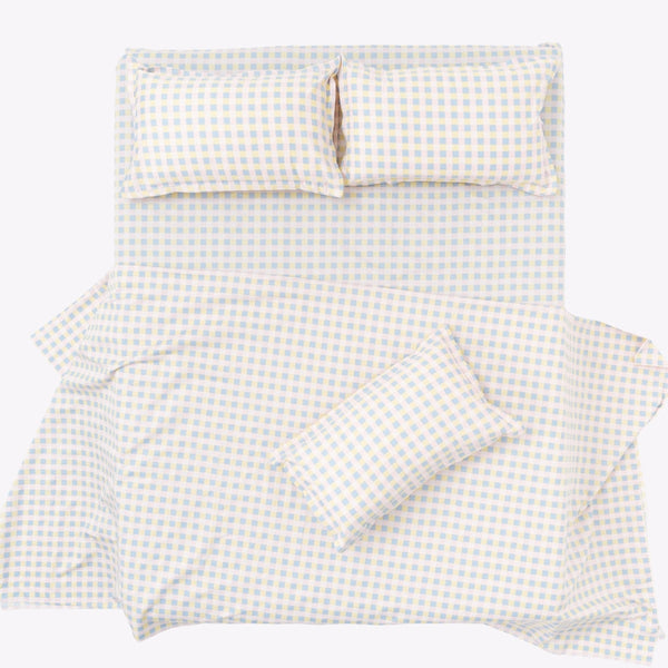 Awairo Check 100% Cotton Double Bedsheet, 186TC