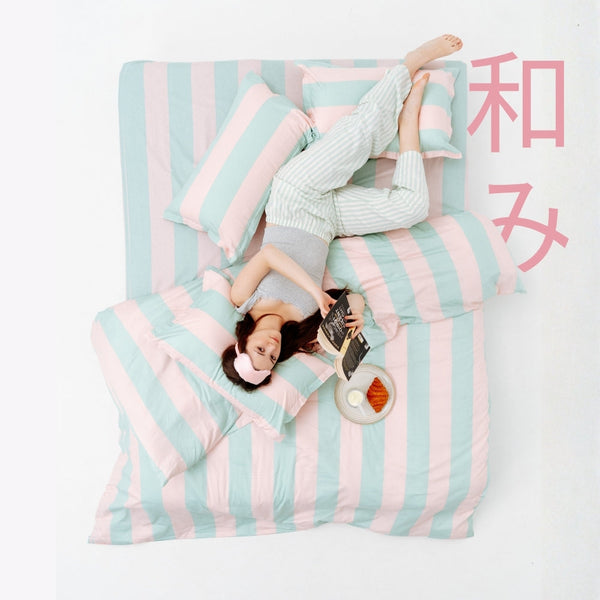 Nagomi Stripe 100% Cotton Double Bedsheet, 186TC