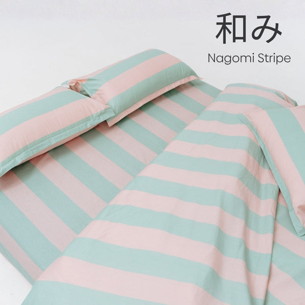 Nagomi Stripe 100% Cotton Double Bedsheet, 186TC