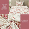 English Rose Reverie Single Fitted Size Bedsheet, 186 TC