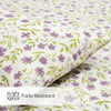 Moonlit Lavender Garden Single Fitted Size Bedsheet, 186 TC