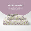 Moonlit Lavender Garden Single Fitted Size Bedsheet, 186 TC