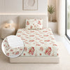 English Rose Reverie Single Fitted Size Bedsheet, 186 TC