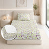 Moonlit Lavender Garden Single Fitted Size Bedsheet, 186 TC
