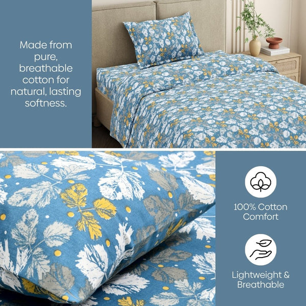 Golden Birch Symphony Single Flat Size Bedsheet, 186 TC