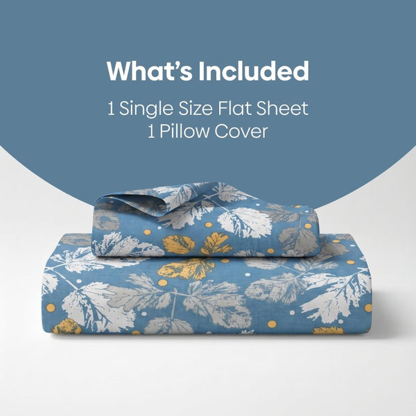 Golden Birch Symphony Single Flat Size Bedsheet, 186 TC