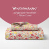 Sunlit Blossom Meadow Single Fitted Size Bedsheet, 186 TC