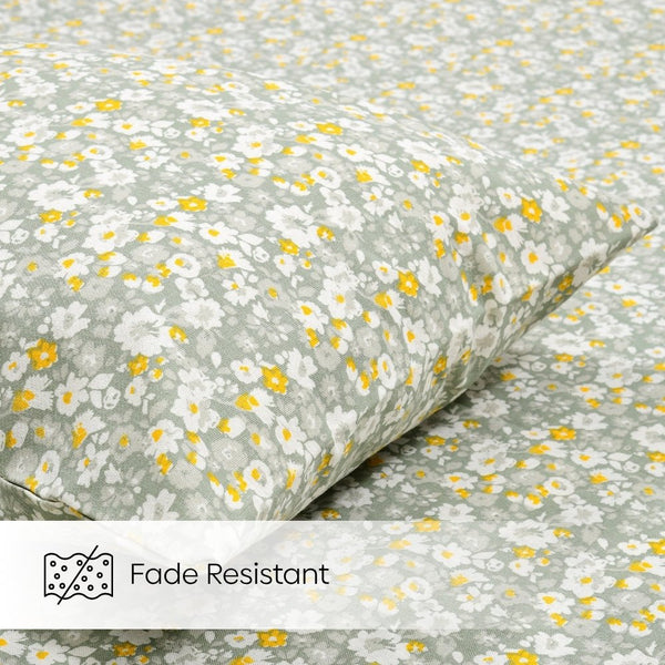Verdant Whispers of Giverny Single Flat Size Bedsheet, 186 TC