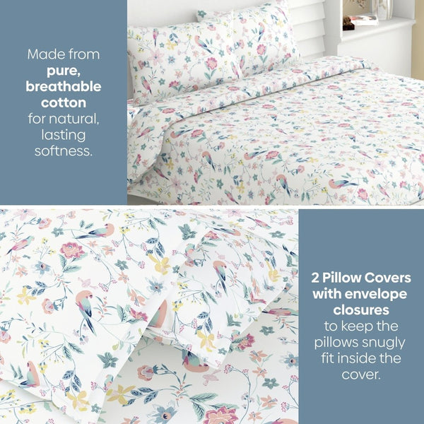 Exotic Wings, 100% Cotton King Bedsheet, 186 TC