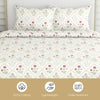 Rose Serenity, 100% Cotton King Size Bedsheet, 186 TC