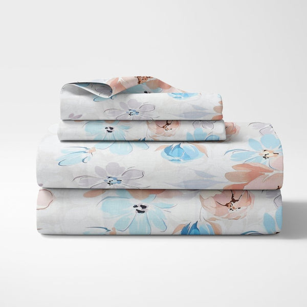 300 TC Satin Royale Bedsheet Aurelia Petals, Multicolor